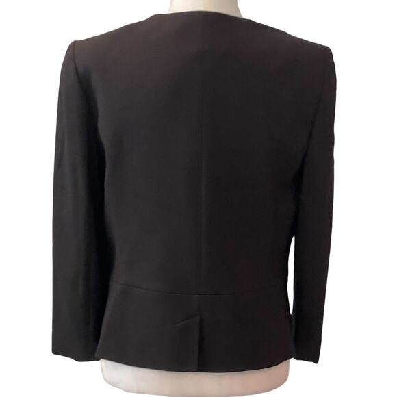 Nine West Women's Fully Lined Ponte Zip Front Jacket Black Size 6 - Picture 2 of 5